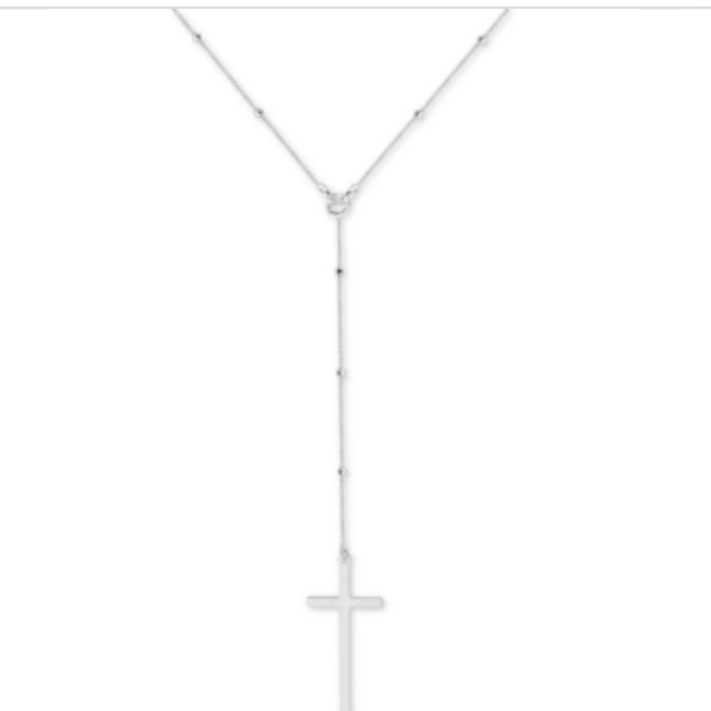 NWT Argento Vivo Cross Lariat Necklace, 17-1/2 + 2" Extender